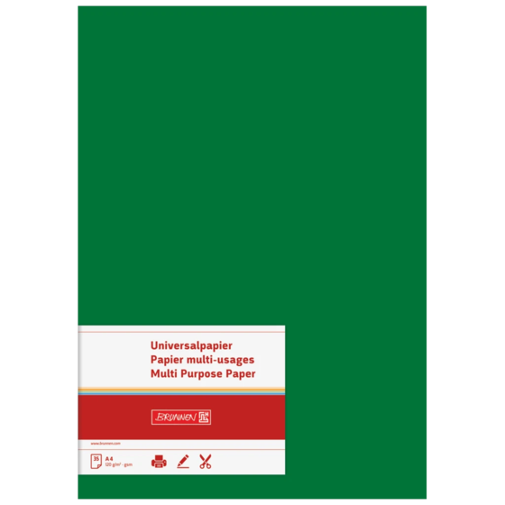 Multifunktionellt papper Universellt papper | A4, 120 g/m², mörkgrön, 35 blad
