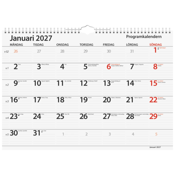 Programkalender 2027 | 42×29 cm
