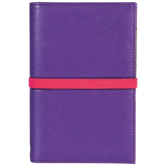 Systemkalender Aplan Pocket | 10,5×14 cm, läderimitation, lila