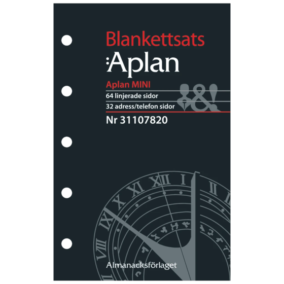 Blankettsats Systemkalender Aplan Mini | 6,7×10,5 cm