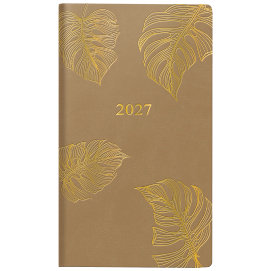 Fickkalender Classic 2027 “Monstera” | A7, läderimitation