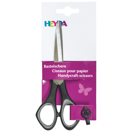 Hantverkssax Soft-Touch | spetsig, 140 mm, svart/grå