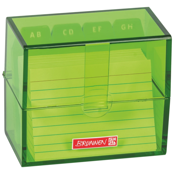 Box för indexkort Colour Code fylld | 85×75×48 mm, A8, kiwi