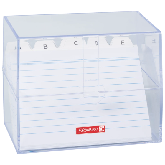 Box för indexkort Filled | 161×137×85 mm, A6, genomskinlig