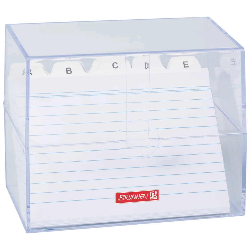 Box för indexkort Filled | 161×137×85 mm, A6, genomskinlig
