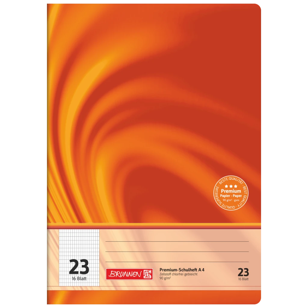 Övningsbok Premium Vivendi | A4, linjal 23, 16 blad / 32 sidor, orange