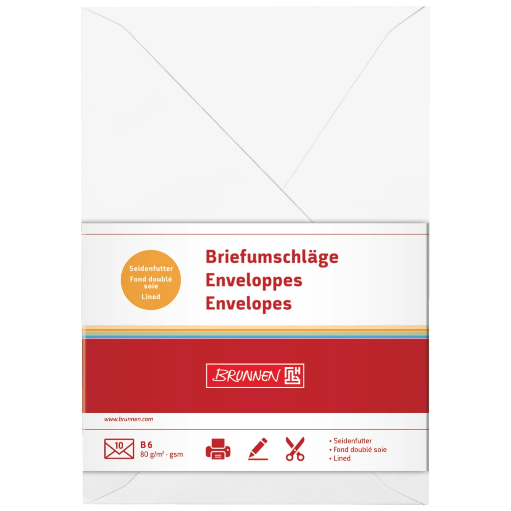 Kuvert Universellt papper | B6, 80 g/m², vit, 10 styck