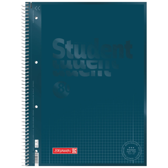 Anteckningsbok Premium Student Colour Code | A4, linjal 28, 80 blad / 160 sidor, denim
