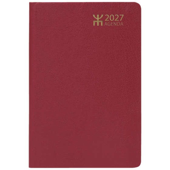 Fickkalender Agenda | 8,2×12,8 cm, läderimitation, röd