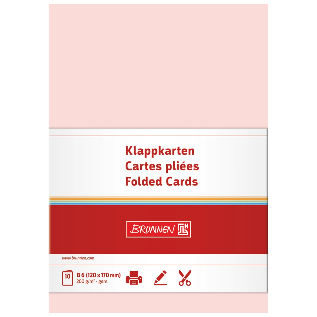 Vikbara kort Universellt papper | B6, 200 g/m², rosenat, 10 styck