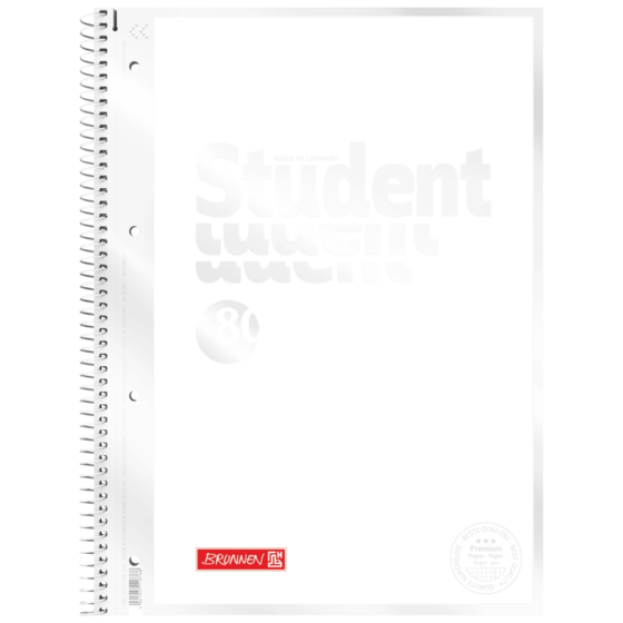 Anteckningsbok för college Premium Student “White” | A4, linjal 28, 80 blad / 160 sidor, vit
