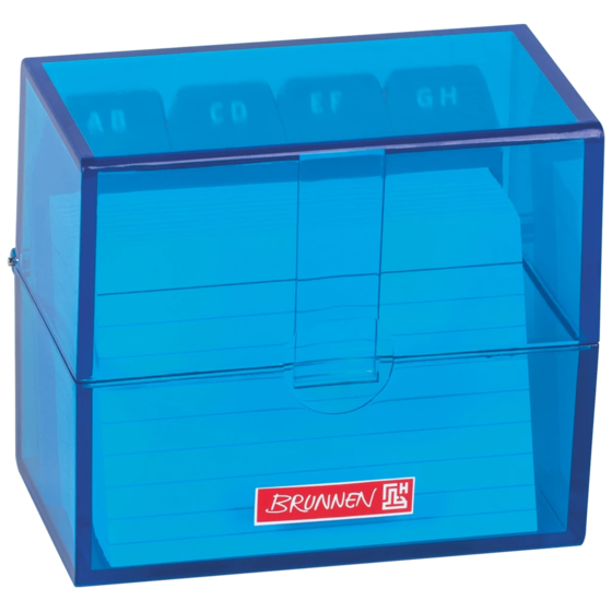 Box för indexkort Colour Code fylld | 85×75×48 mm, A8, azur