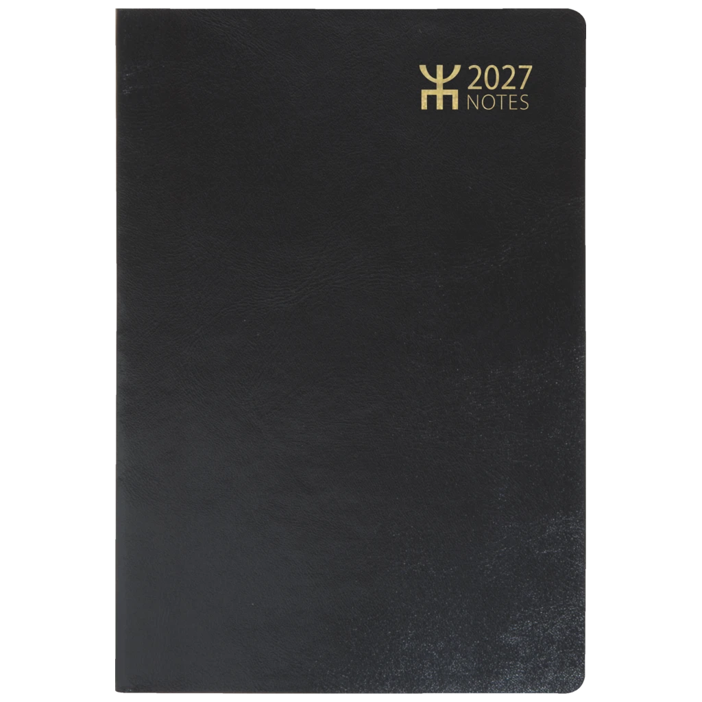 Fickkalender Notes | 8,2×12,8 cm, läderimitation, svart