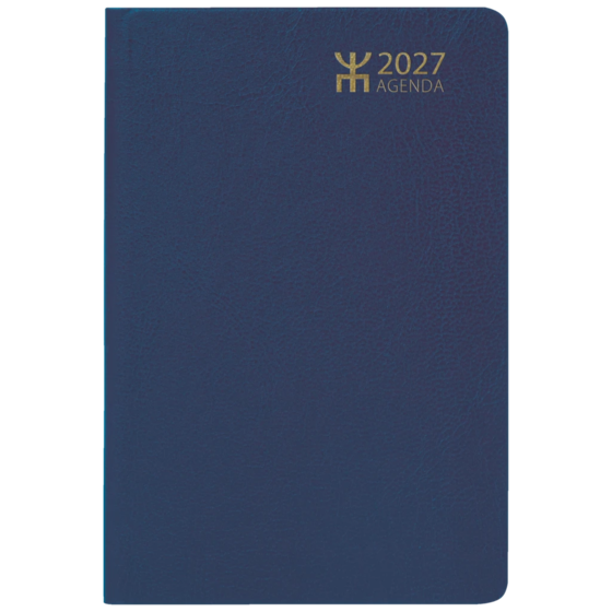 Fickkalender Agenda | 8,2×12,8 cm, läderimitation, blå