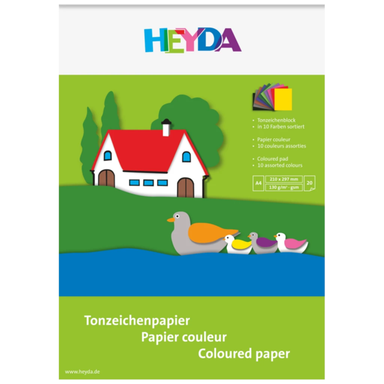 Block av färgat papper | A4, 20 blad