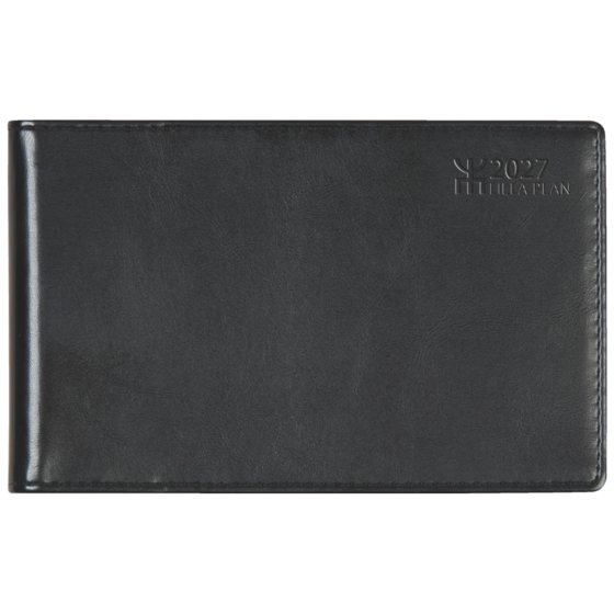 Fickkalender Lilla Plan 2027 | 15×9 cm, läderimitation, svart