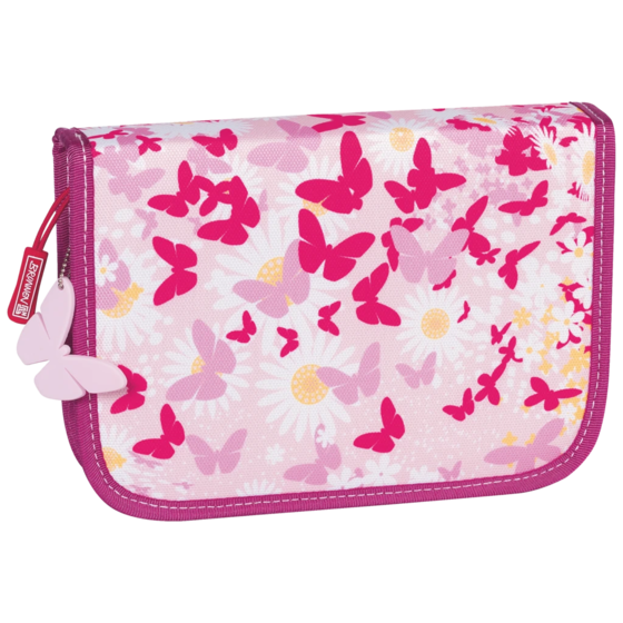 Pennskrin “Fjärilar” | 2 flikar, pink/rosa