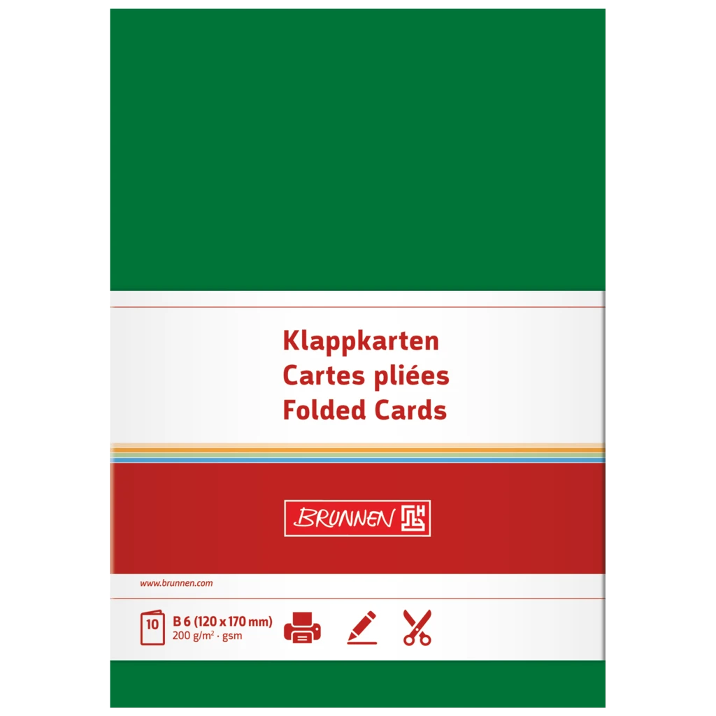 Vikbara kort Universellt papper | B6, 200 g/m², mörkgrön, 10 styck