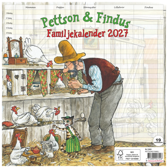 Familjekalender Pettsons 2027 | 30×30 cm