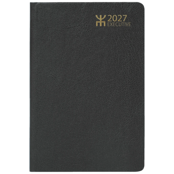 Fickkalender Executive 2027 | 8,2×12,8 cm, läderimitation, svart