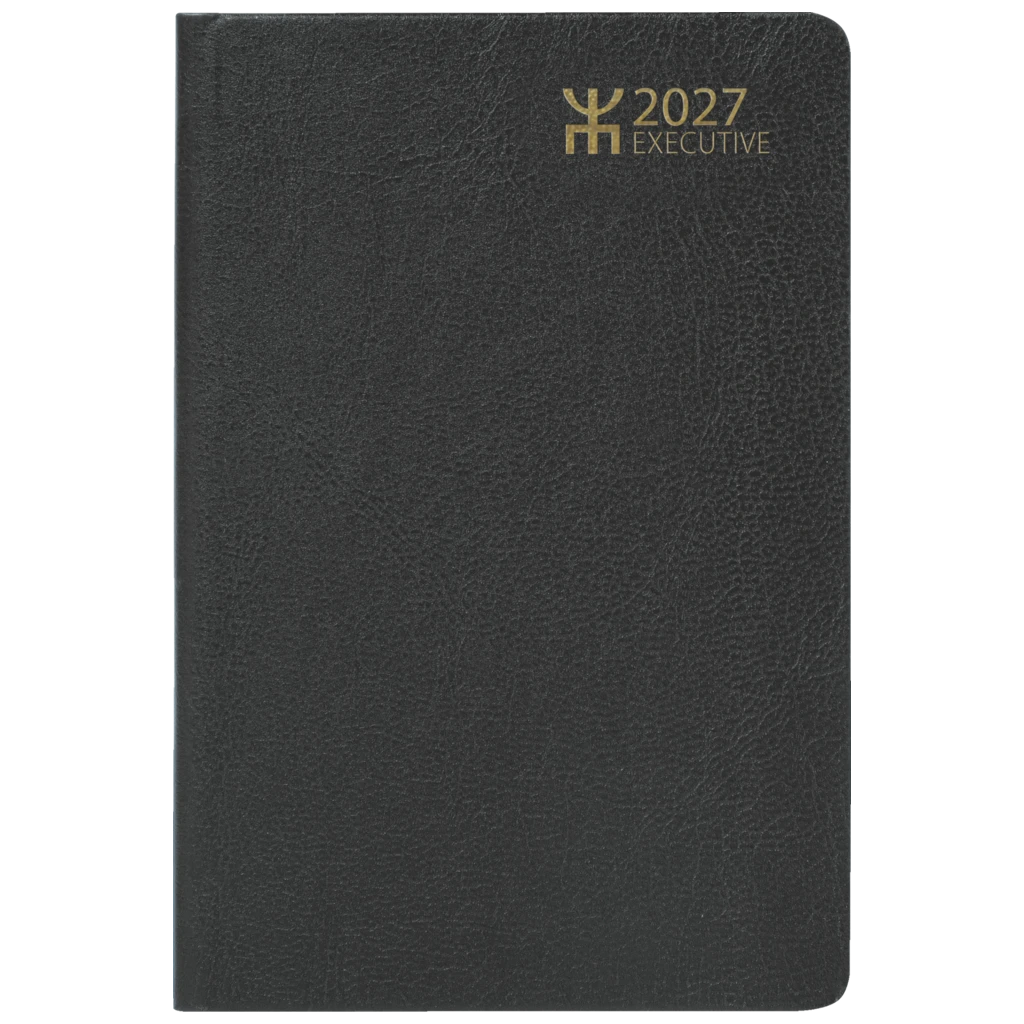 Fickkalender Executive 2027 | 8,2×12,8 cm, läderimitation, svart