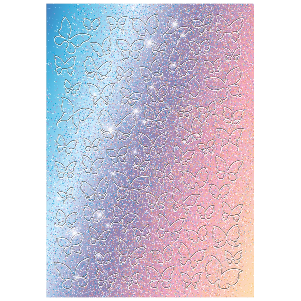 Färgläggningshäfte Magic Butterfly | 32 blad / 64 sidor, rosaröd/lila