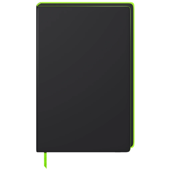 Anteckningsbok Premium “Neon” | A5, dottad, neongrön/svart