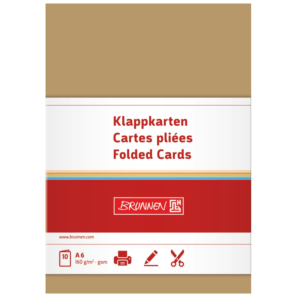 Vikbara kort Universellt papper | A6, 105×150 mm, 160 g/m², sand, 10 styck
