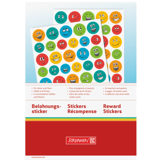 Klistermärkesblock Belöning “Smile” | A5, mångfärgad, 6 blad