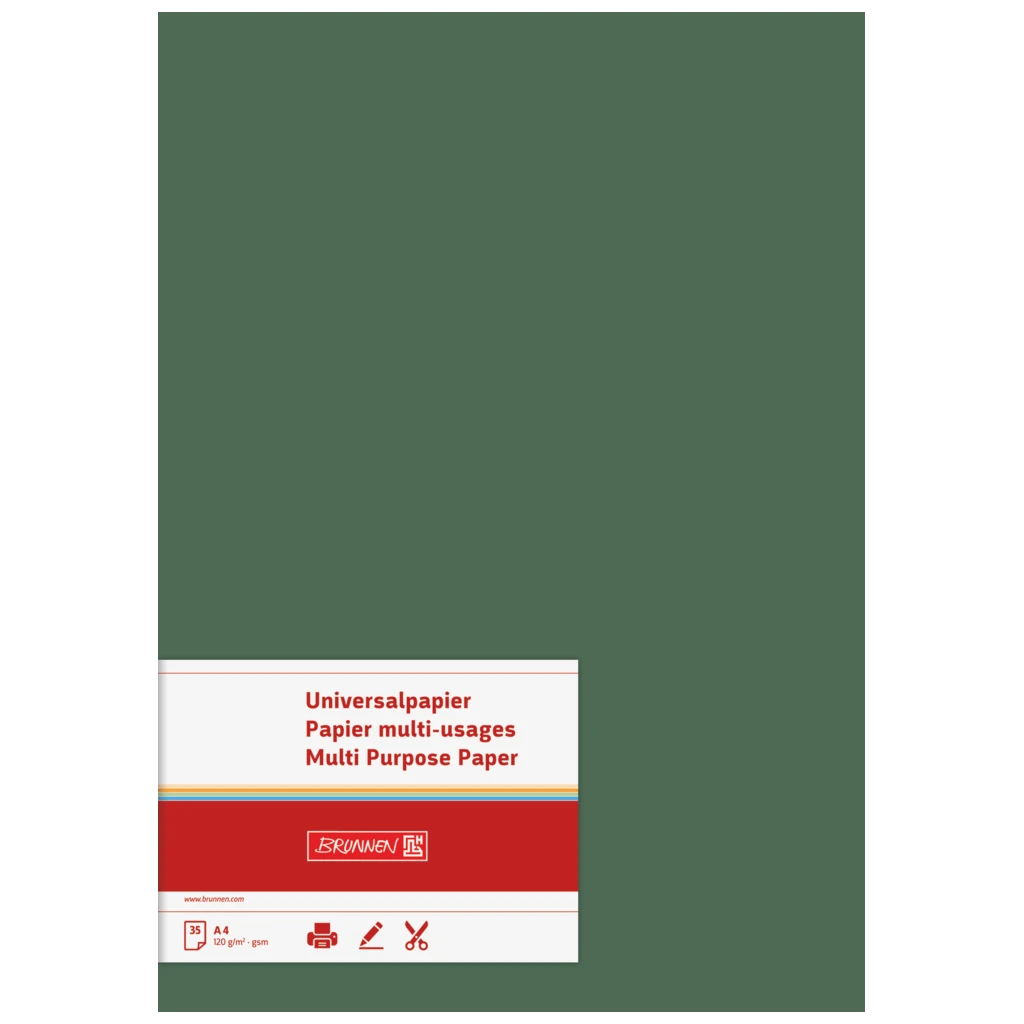 Multifunktionellt papper Universellt papper | A4, 120 g/m², mossgrön, 35 blad