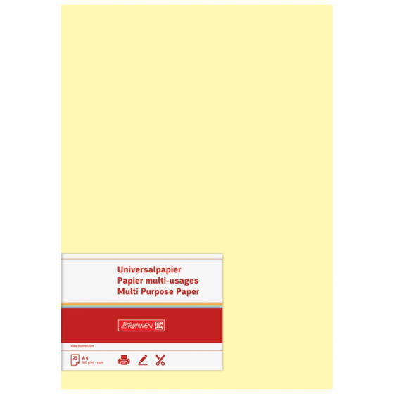 Multifunktionellt papper Universellt papper | A4, 160 g/m², ljusgul, 25 blad