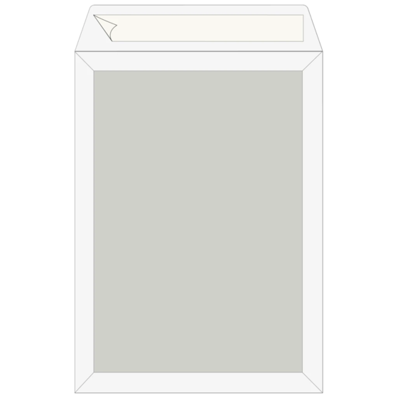 Kuvert med baksida av papp | 250×353 mm, B4, 120 g/m², vit, 5 styck