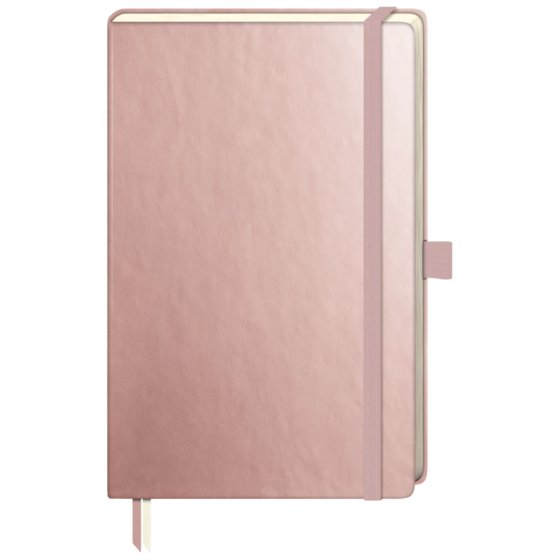 Anteckningsbok Kompagnon Metallic | A5, prickad, Försluts med gummiband, roséguld