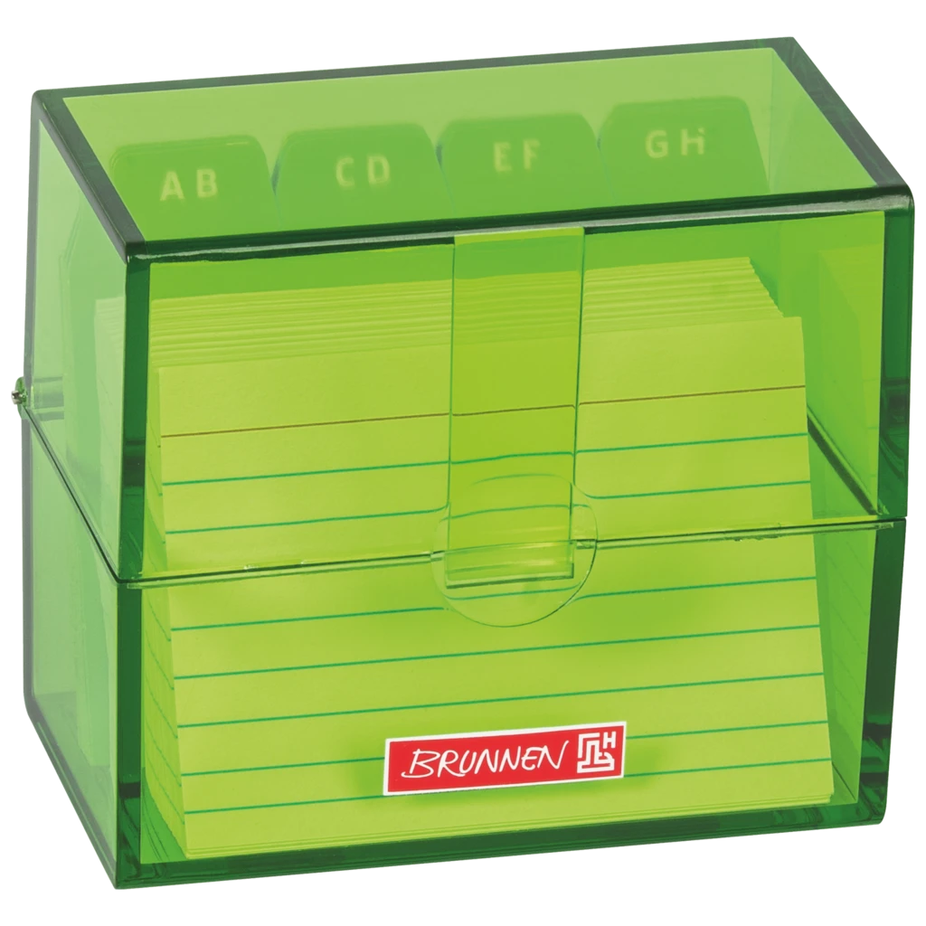 Box för indexkort Colour Code fylld | 85×75×48 mm, A8, kiwi