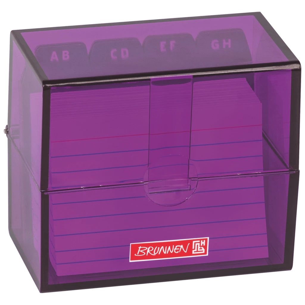 Box för indexkort Colour Code fylld | 85×75×48 mm, A8, purple