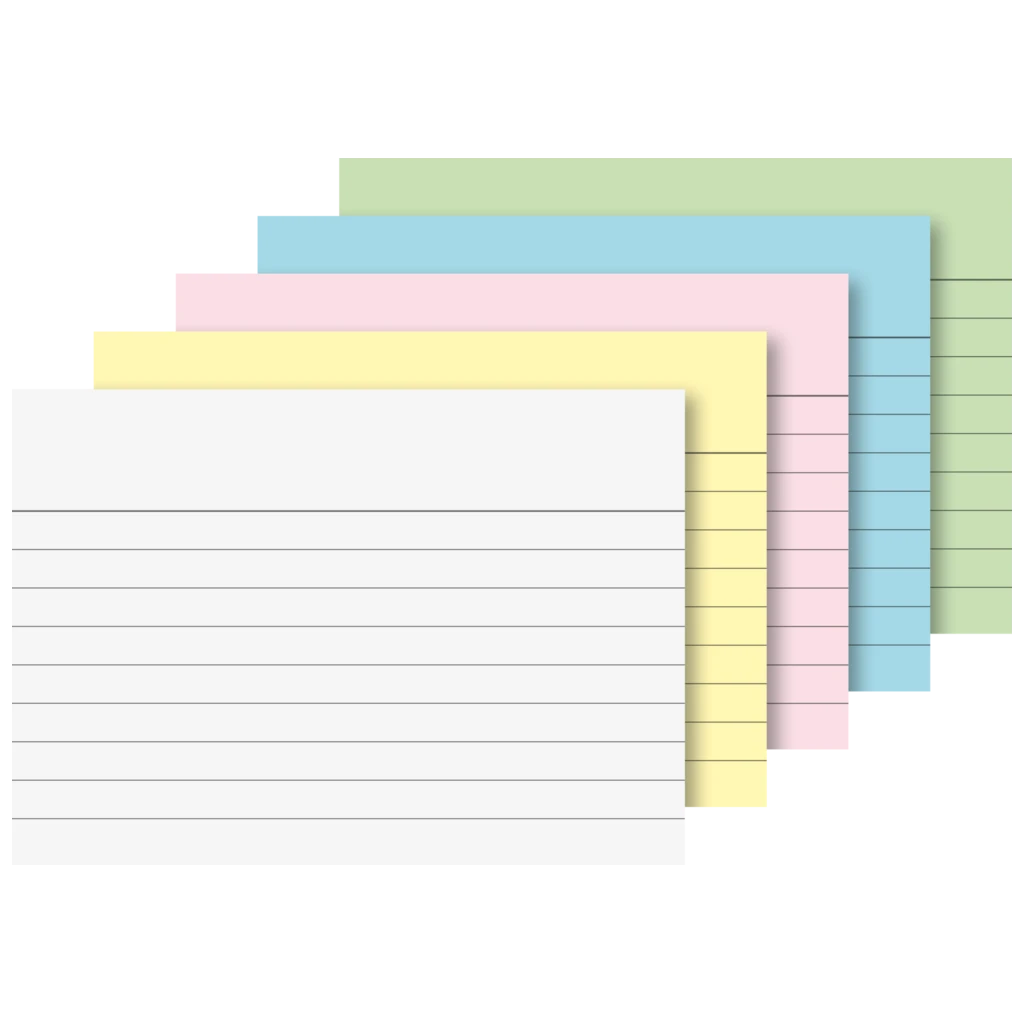Indexkort | 105×74 mm, A7, linjerat, sorterat, 100 styck