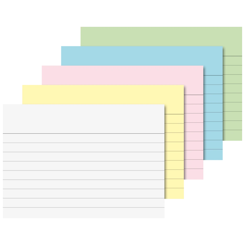 Indexkort | 105×74 mm, A7, linjerat, sorterat, 200 styck