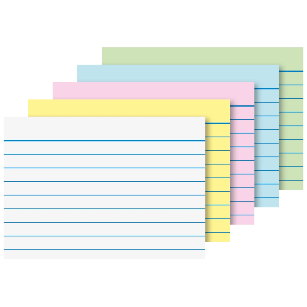 Indexkort | 74×52 mm, A8, linjerat, sorterat, 200 styck