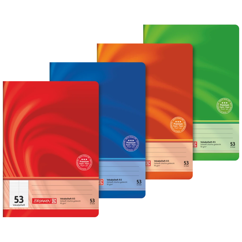 Gloshäfte Premium Vivendi | A5, linjal 53, 32 blad / 64 sidor, sorterat