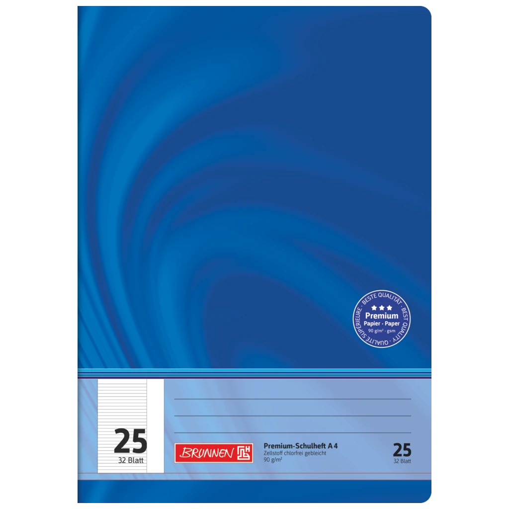 Övningsbok Premium Vivendi | A4, linjal 25, 32 blad / 64 sidor, blå