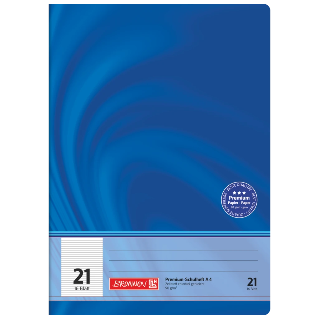 Övningsbok Premium Vivendi | A4, linjal 21, 16 blad / 32 sidor, blå