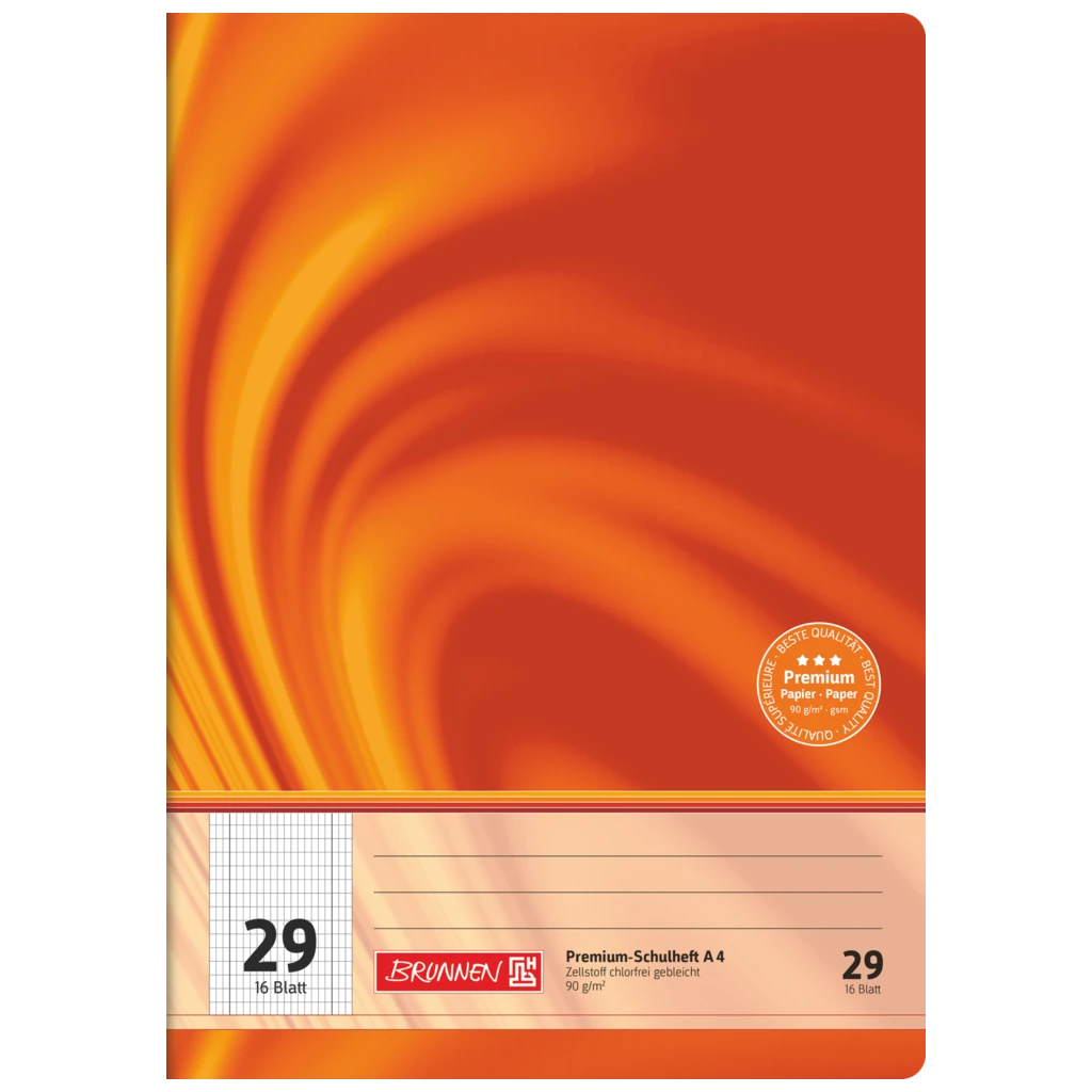 Övningsbok Premium Vivendi | A4, linjal 29, 16 blad / 32 sidor, orange