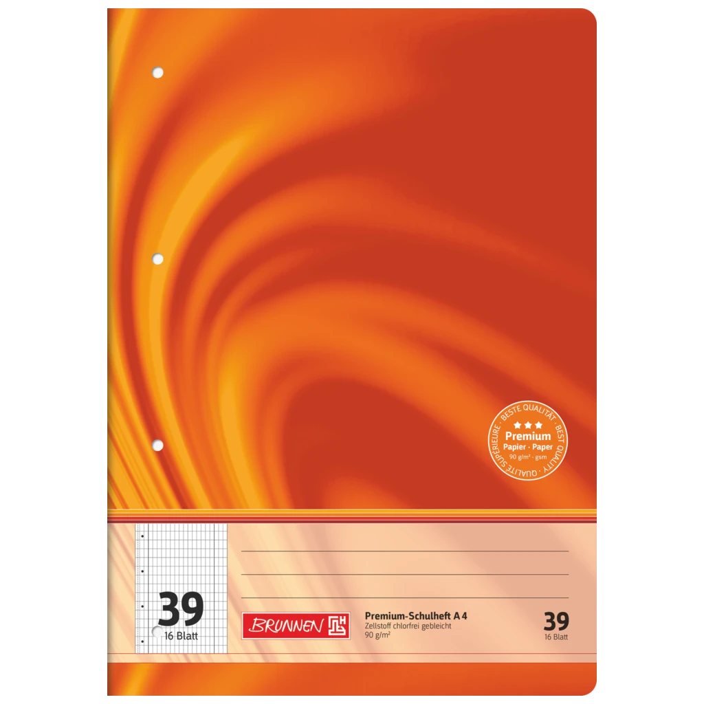 Övningsbok Premium Vivendi | A4, linjal 39, 16 blad / 32 sidor, orange