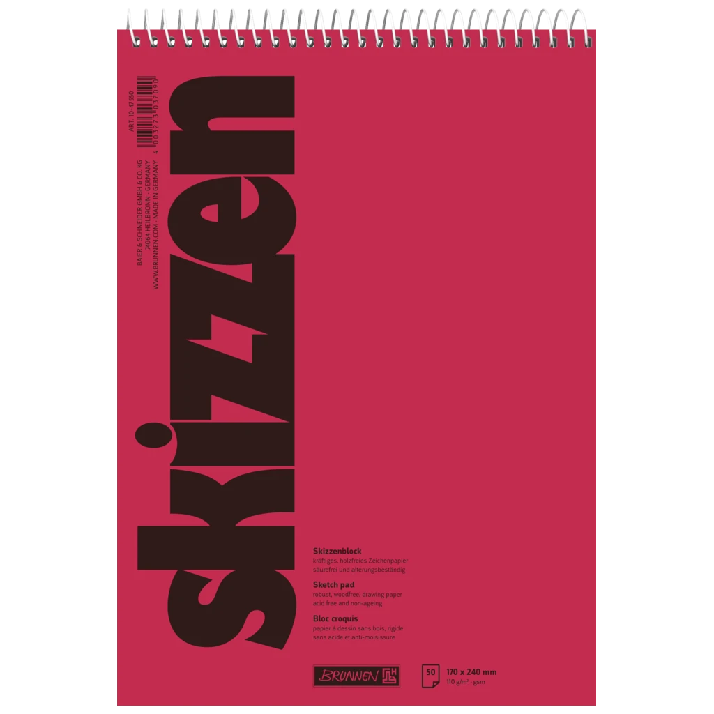 Skissblock | 170×240 mm, 50 blad, röd