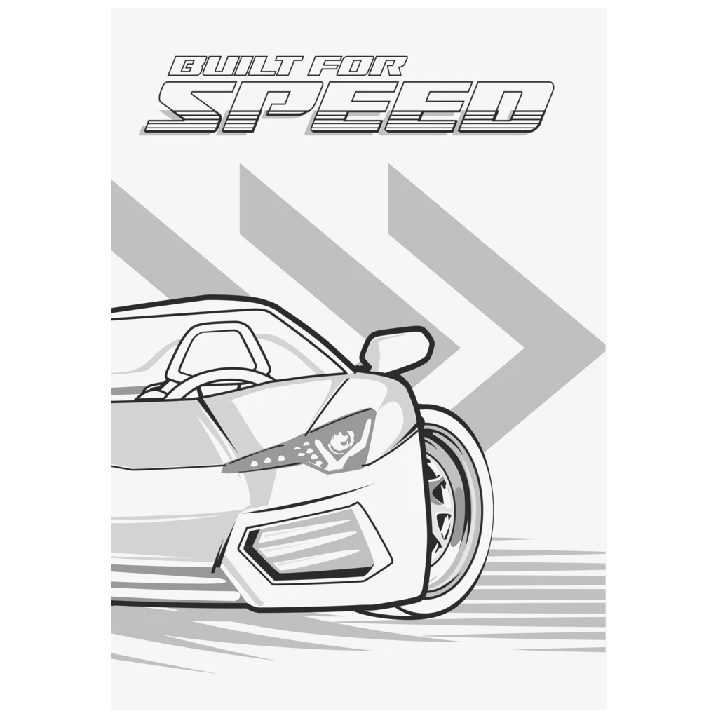 Skissblock Fast Wheels | A3, 20 blad, blå/mångfärgad