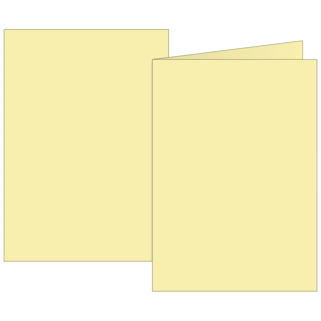 Vikbara kort Universellt papper | A6, 105×150 mm, 160 g/m², ljusgul, 10 styck