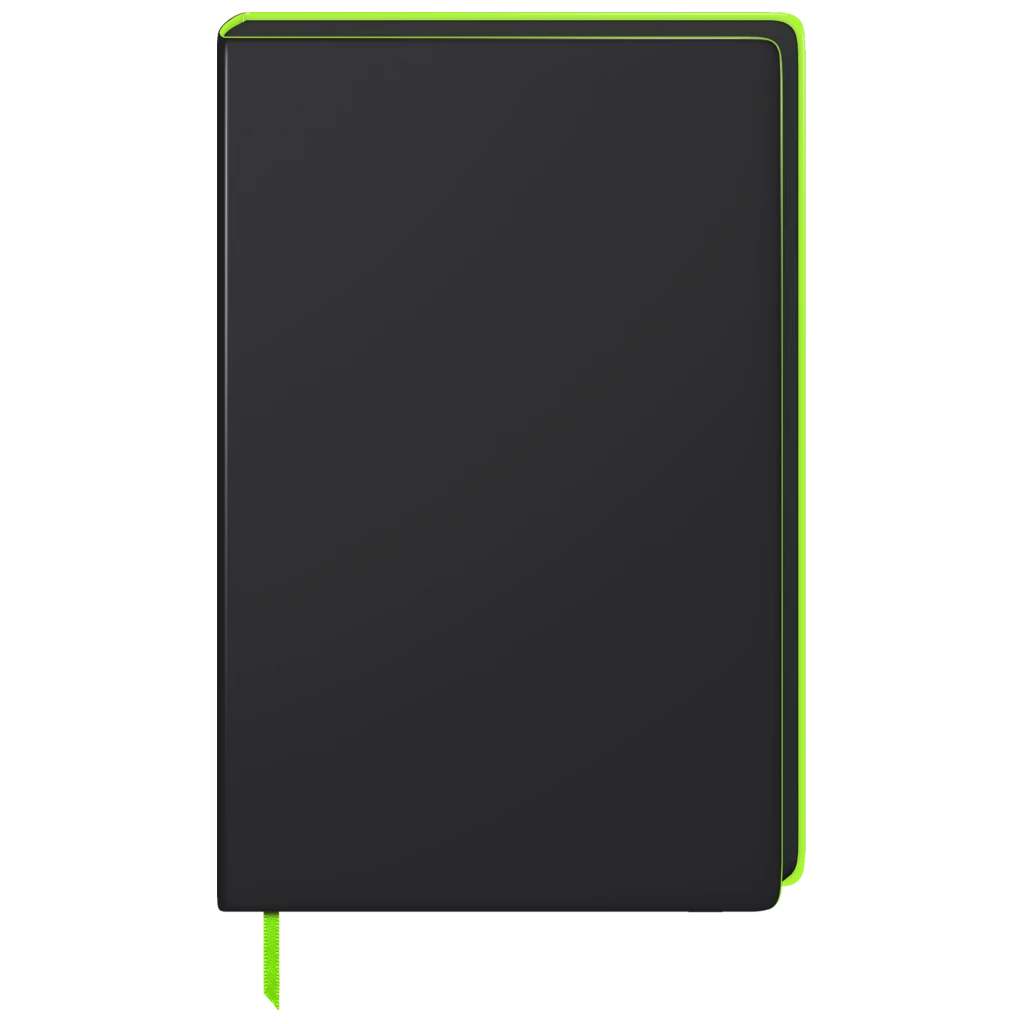 Anteckningsbok Premium “Neon” | A5, dottad, neongrön/svart