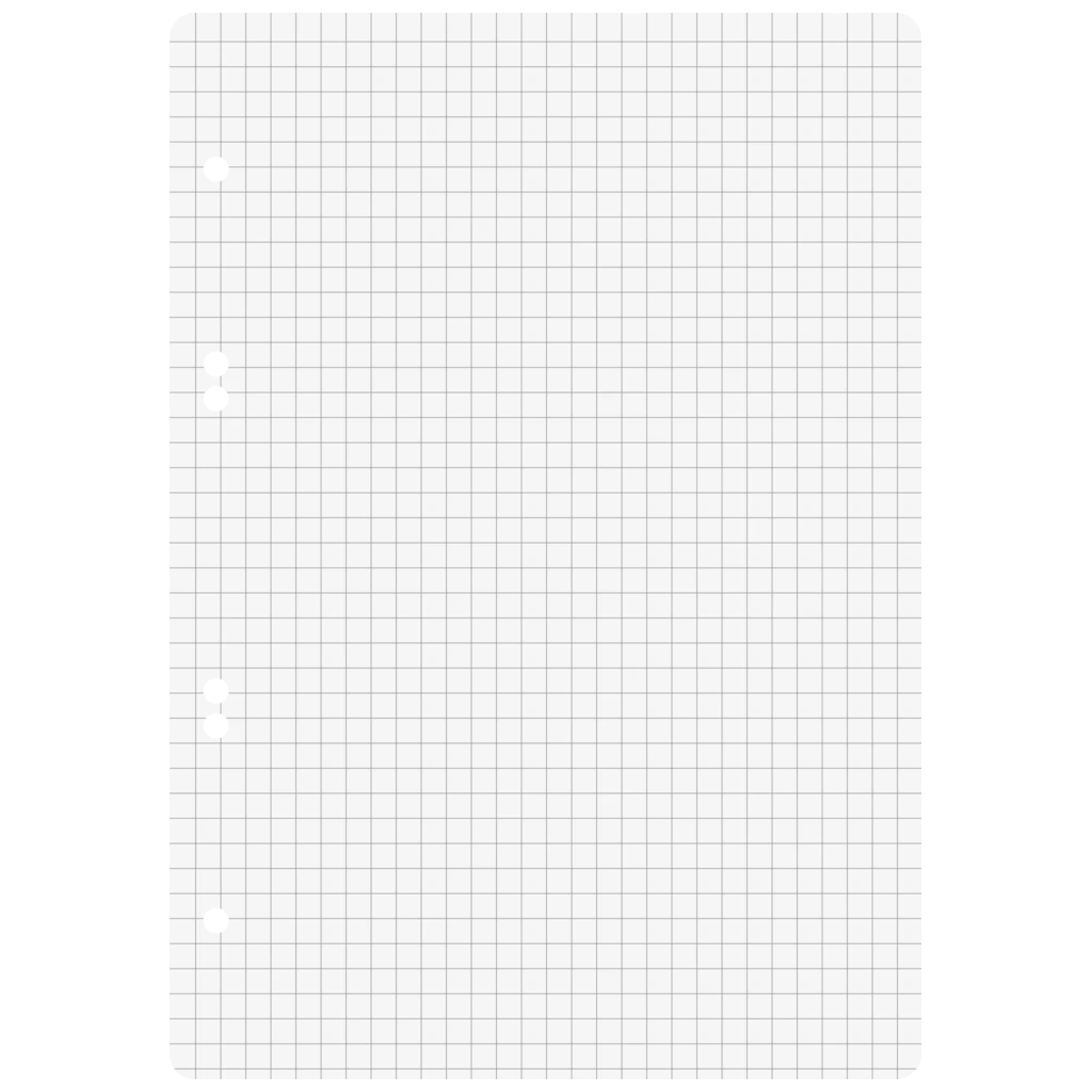 Inlagor till ringpärmar | A5, 5 mm rutat, vit, 100 blad