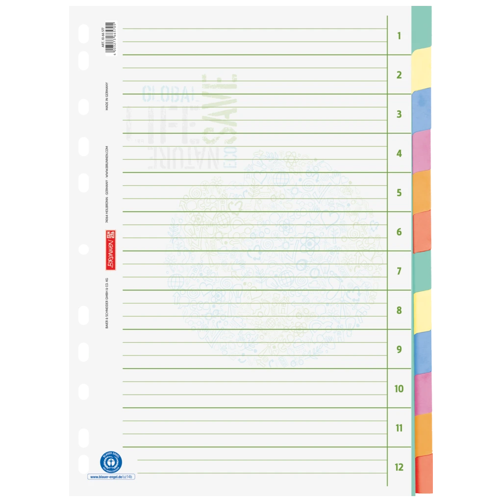 Register Recycling | A4, 12 blad