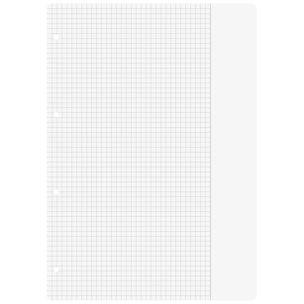 Inlagor till ringpärmar | A4, 5 mm rutat med kant, vit, 50 blad